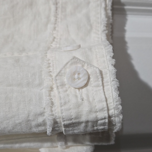 TOMMY BAHAMA WOMEN'S TWO PALMS RAW EDGE 100% LINEN JACKET SMALL WHITE - Picture 10 of 14